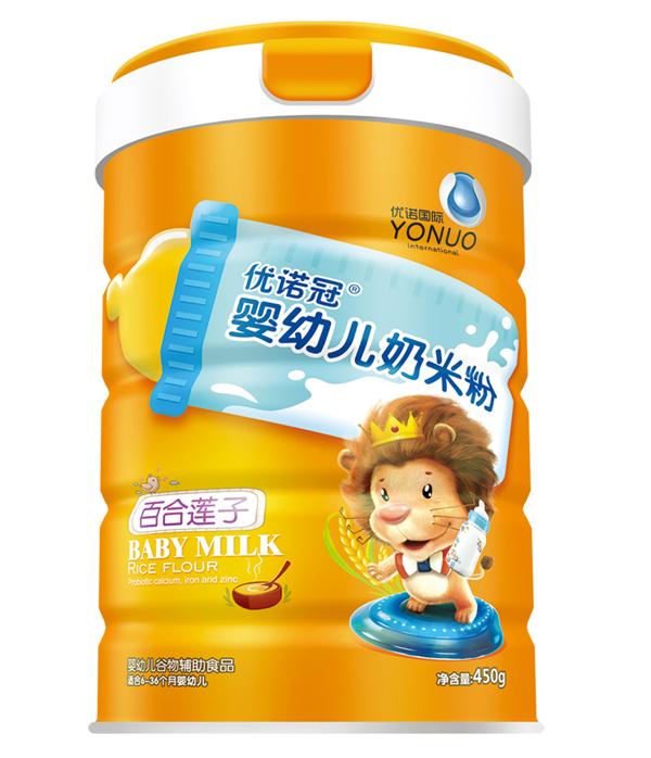 優(yōu)諾冠嬰幼兒奶米粉 百合蓮子 聽裝
