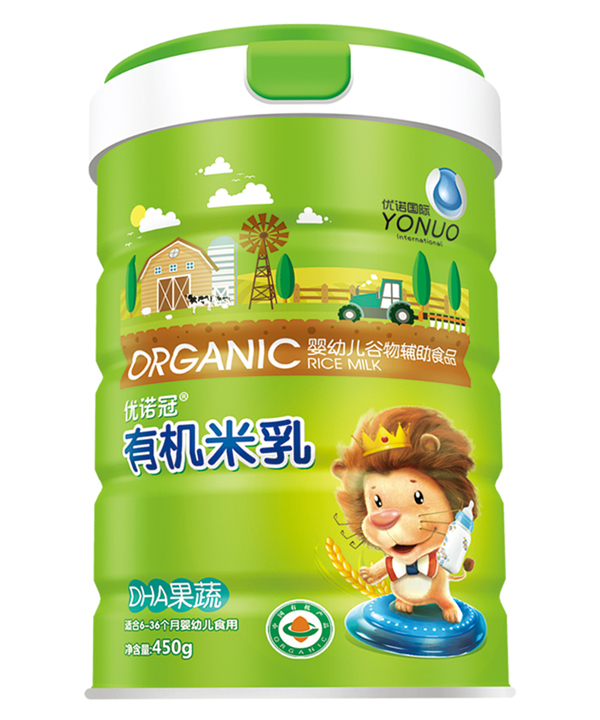 優(yōu)諾冠DHA果蔬有機(jī)米乳 聽裝