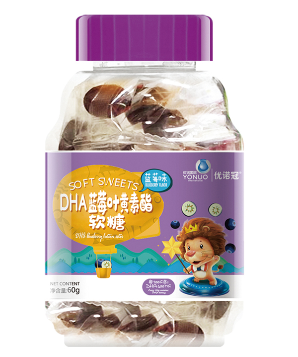 優(yōu)諾冠DHA藍(lán)莓葉黃素脂軟糖 蘋果味