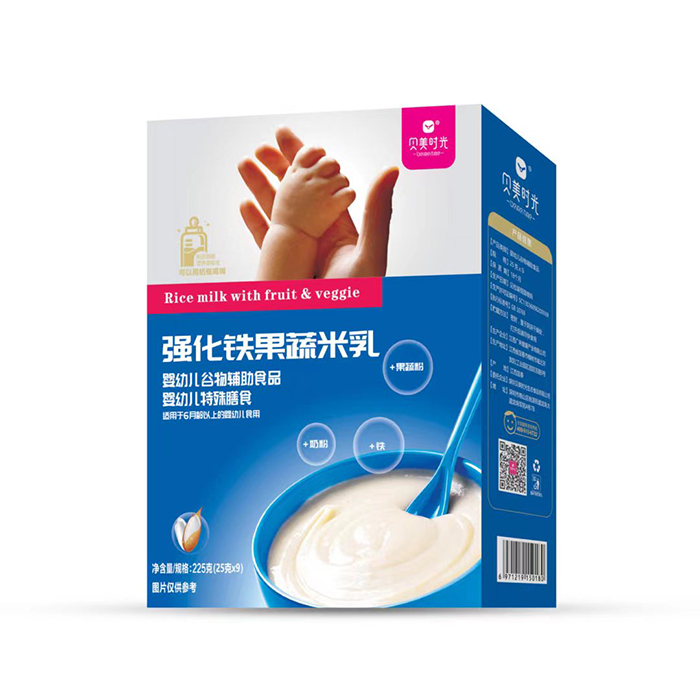 貝美時光強化鐵果蔬米乳盒裝