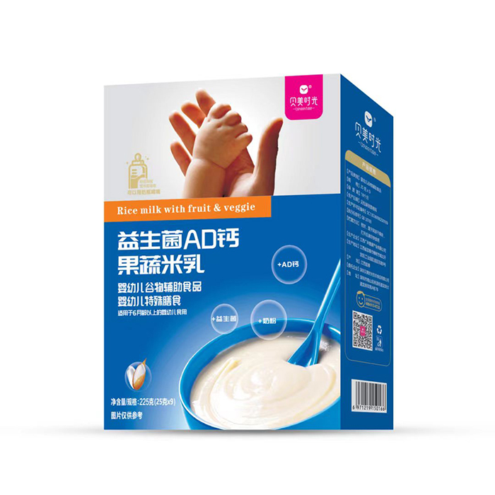 貝美時光益生菌AD鈣果蔬米乳盒裝