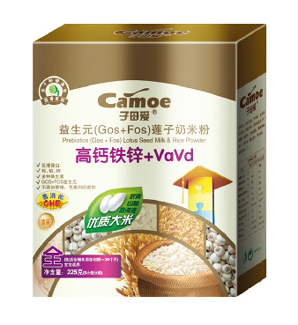 子母愛(ài)嬰幼益生元蓮子奶米粉高鈣鐵鋅盒裝