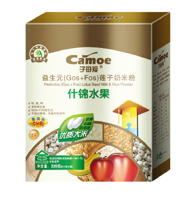 子母愛(ài)嬰幼益生元蓮子奶米粉什錦水果盒裝