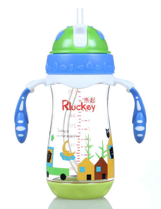 樂起PPSU帶吸管水壺300ml藍色