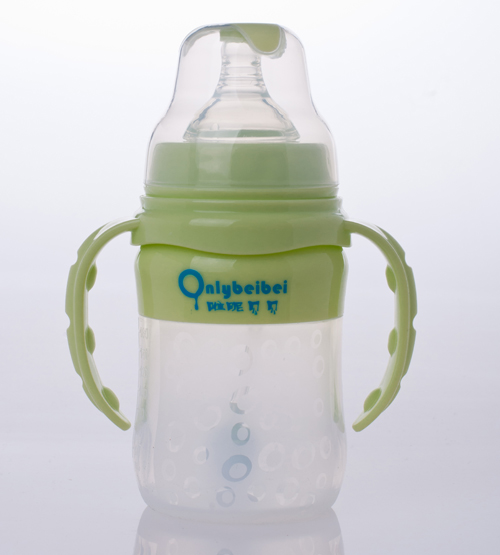 唯昵貝貝寬口硅膠奶瓶160ml綠色
