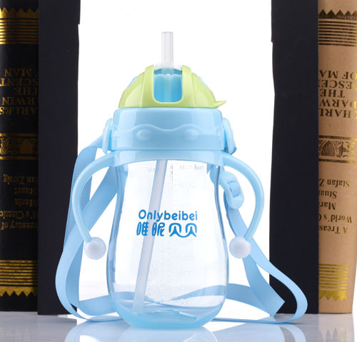 唯昵貝貝自動吸管水杯藍色